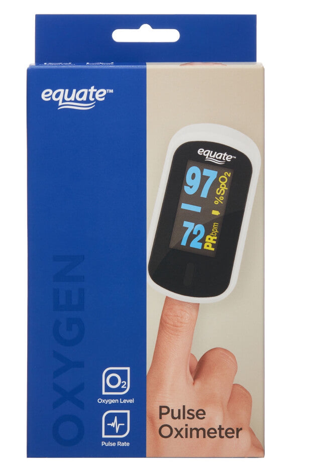 Equate Fingertip Pulse Oximeter, Oxygen Level Pulse Rate by Walmart