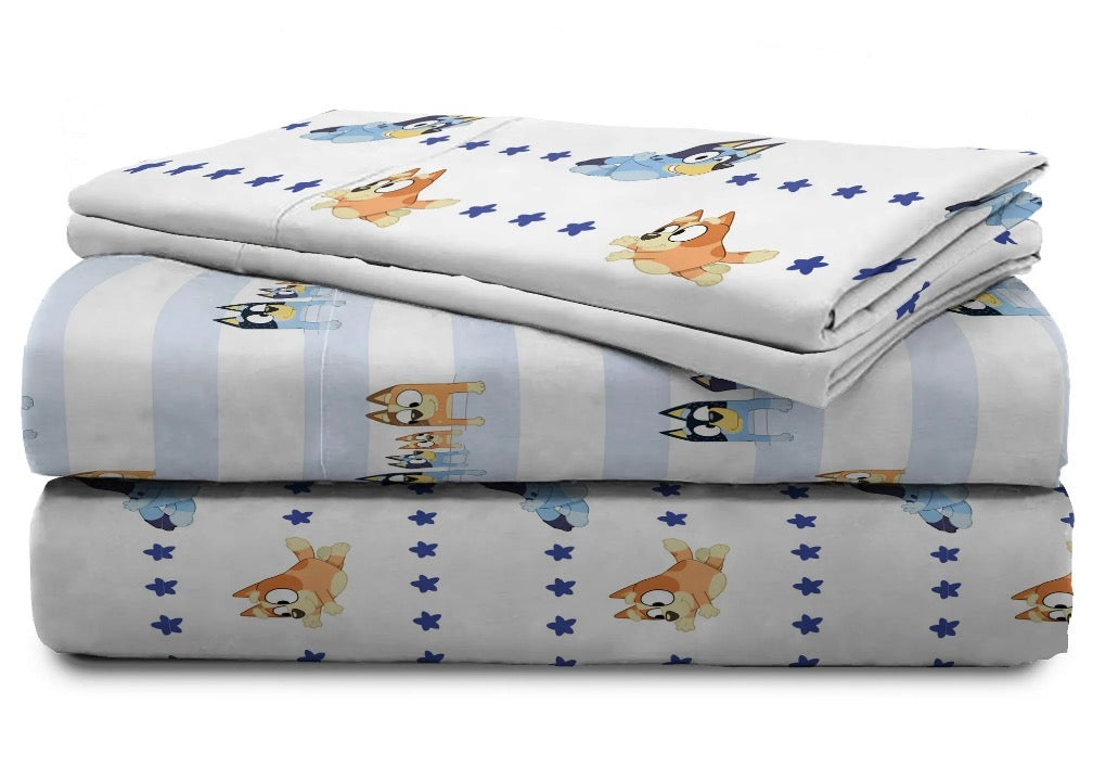 Bluey In The Dream Kids 4-Piece Full Sheet Set, Microfiber, Blue