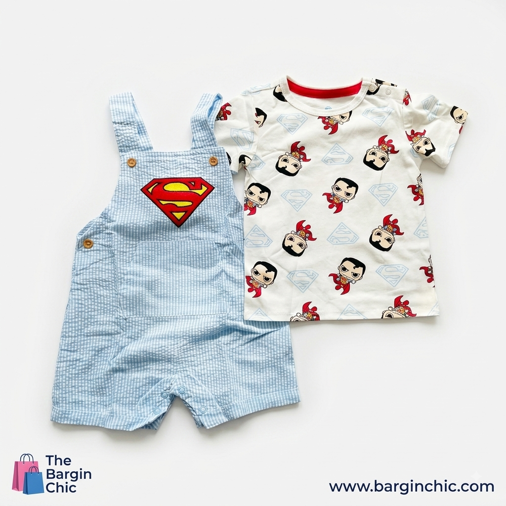 Superman Baby Boy Shortall Set