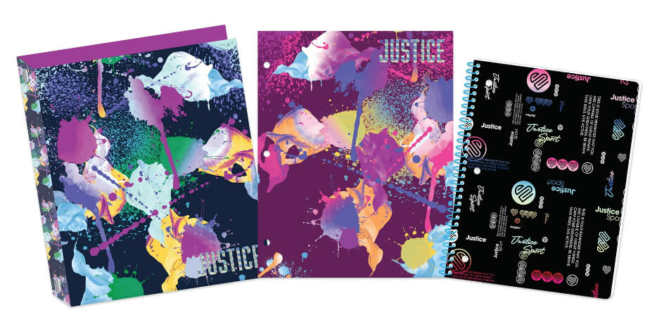 Justice J Sport Binder Bundle, 1" Binder, Notebook, Paper Pocket Folder by Walmart