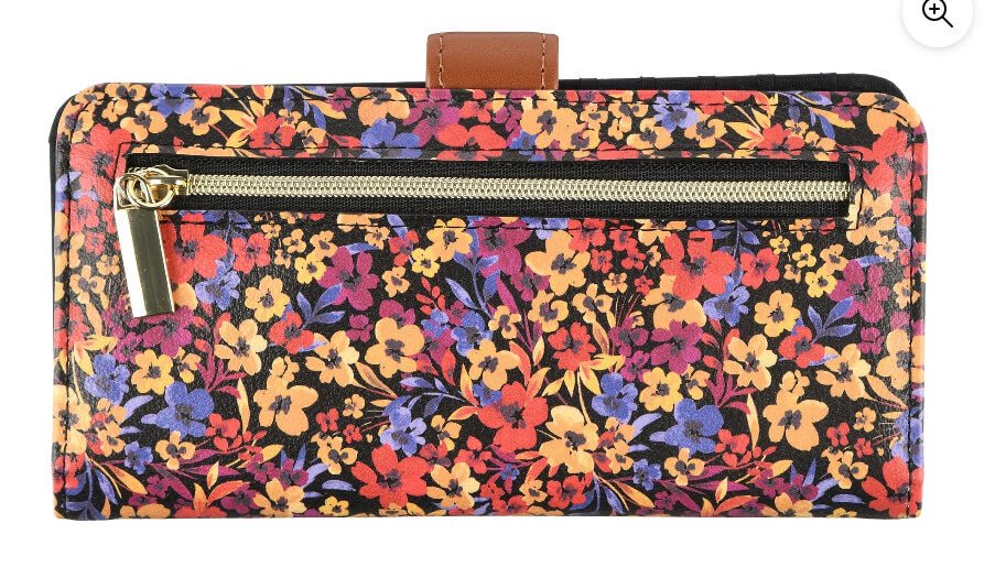 Time and Tru Women's Alexandra Slim Wallet Vinyl Floral Print by Walmart