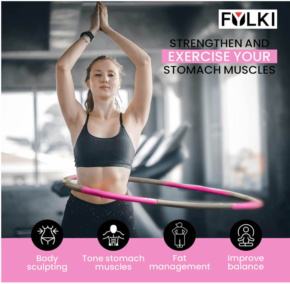 Weighted Exercise Hoop – 8-Section Adjustable Fitness Hoop for Workout, Weight Loss & Core Training by Fylki