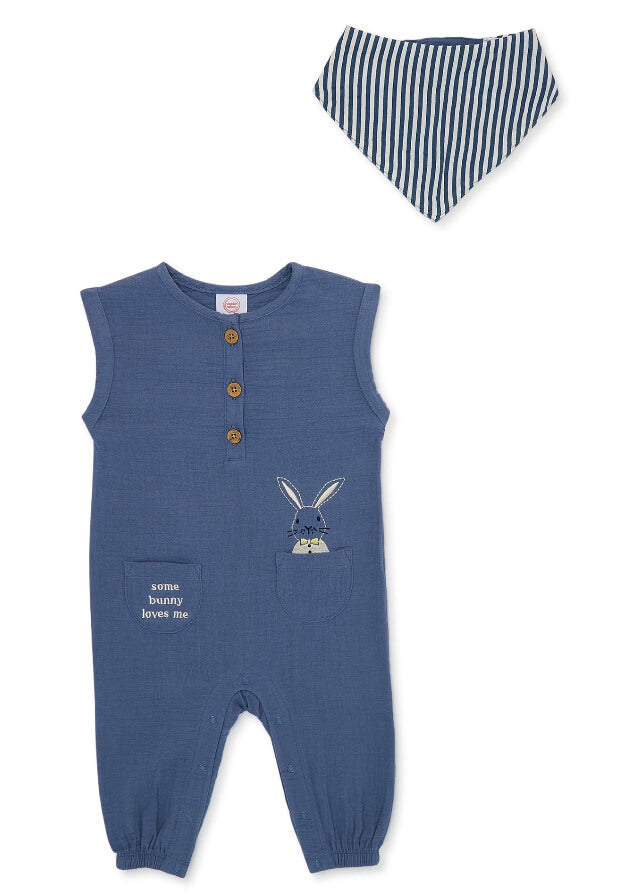Wonder Nation Baby Boy Bunny Romper and Bandana Set, 2-Piece by Walmart