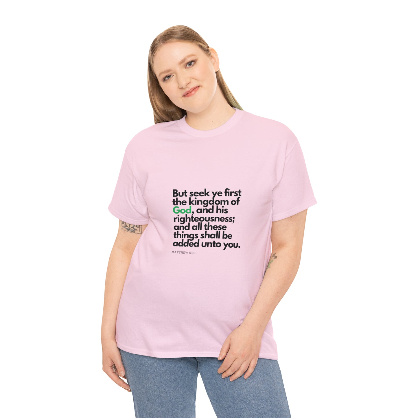 Inspirational Christian T-shirt - "Seek Ye First the Kingdom of God" by Printify