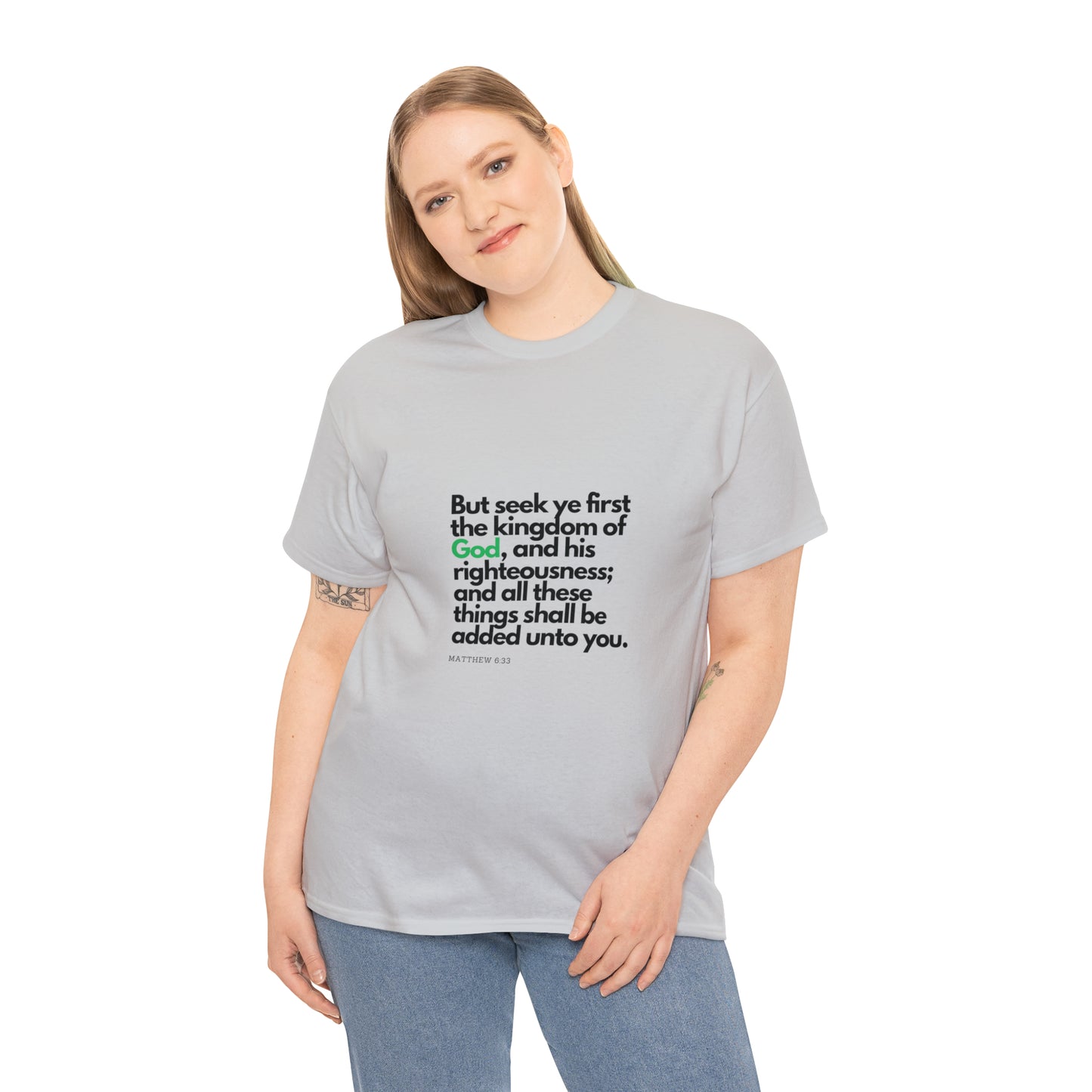 Inspirational Christian T-shirt - "Seek Ye First the Kingdom of God" by Printify