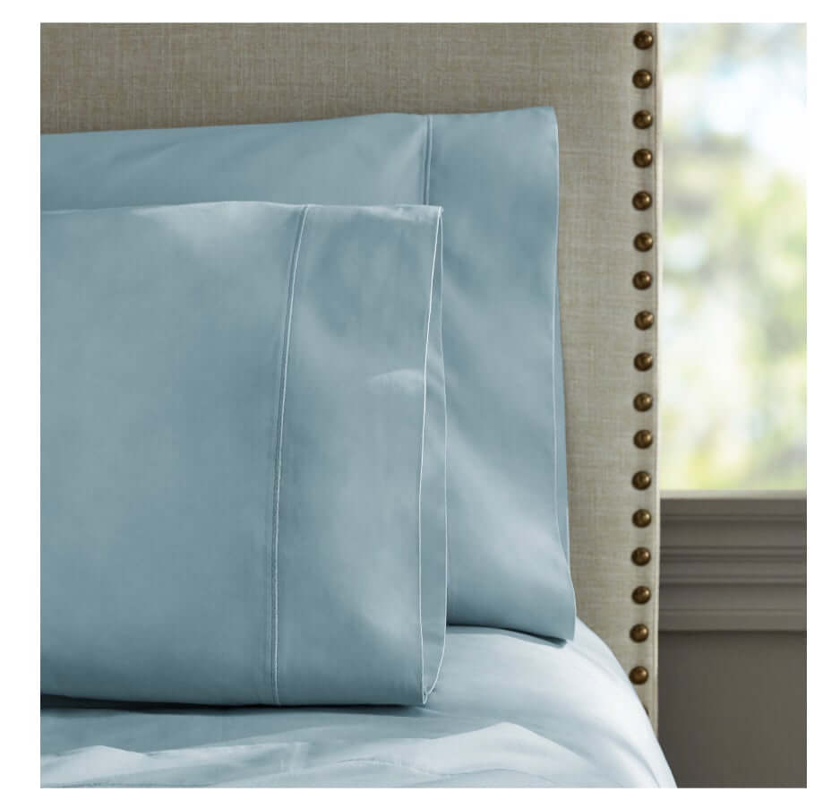 300 Thread Count 100% Cotton Wrinkle Resistant King Pillowcase Set of 2, Blue Chalk by Walmart