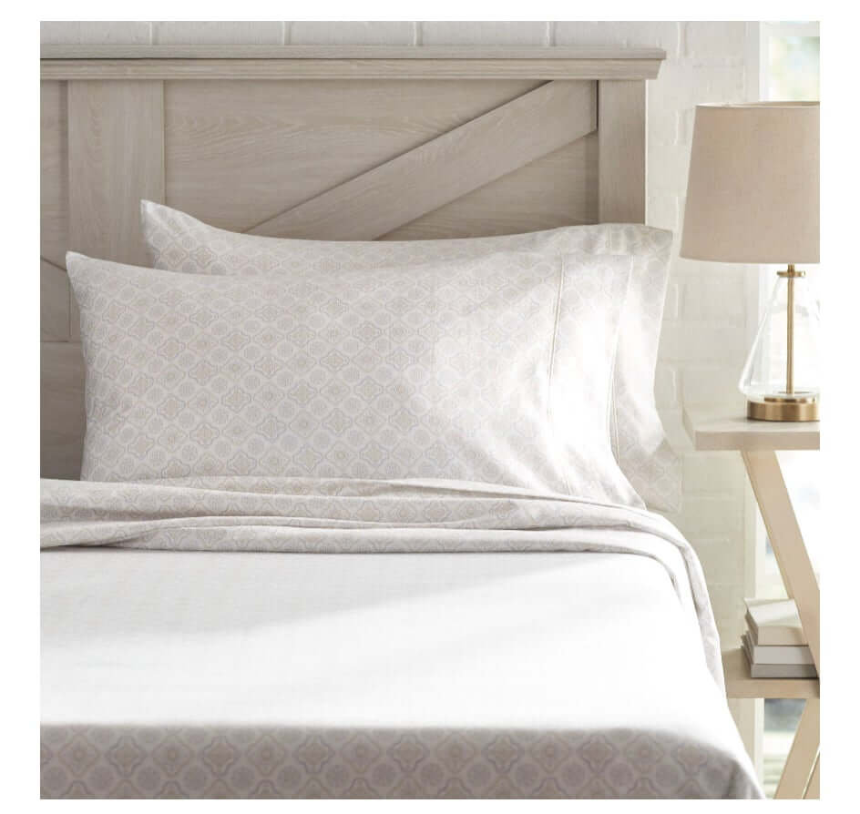 400 Thread Count Hygro Cotton Performance Pillowcases - Standard/Queen - Set Of 1 Pair Medallion Ivory by Nikki