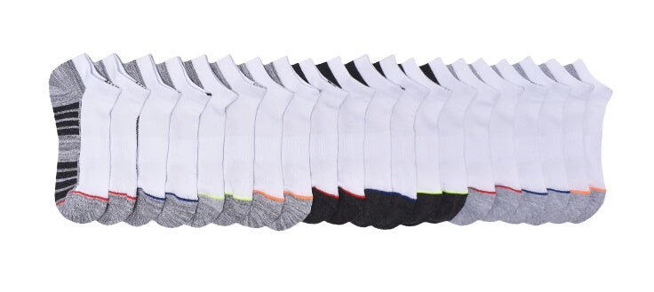Athletic Works Boys’ No Show Socks 10-Pack – Cushioned Comfort, Arch Support & Moisture-Wicking Fabric by Athletic Works