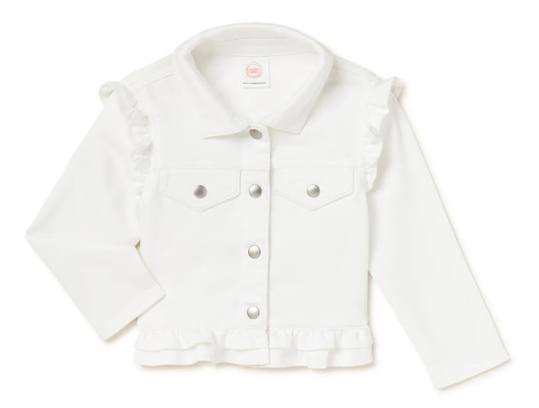 Baby Girls' Knit Ruffle Denim Jacket by Walmart