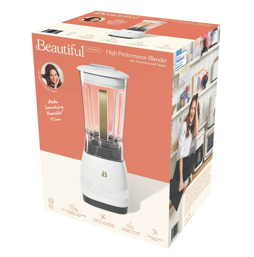 Beautiful High Performance Blender with Touch Activated Display – 800 Peak Watt Motor, 7 Functions, Dishwasher-Safe Parts by Beautiful