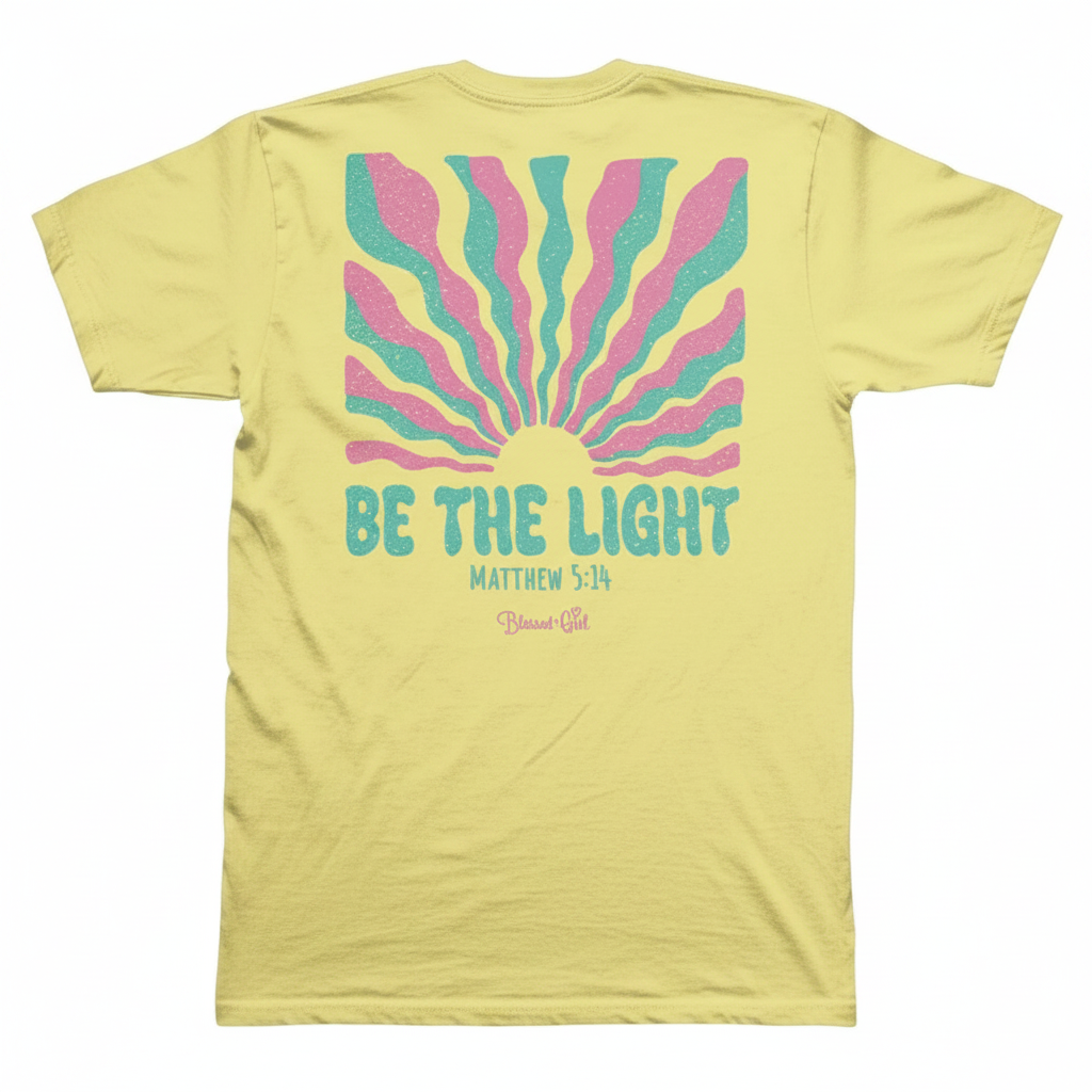 Blessed Girl Women's Be The Light T Shirt Faith Inspired Tee Large by Blessed Girl