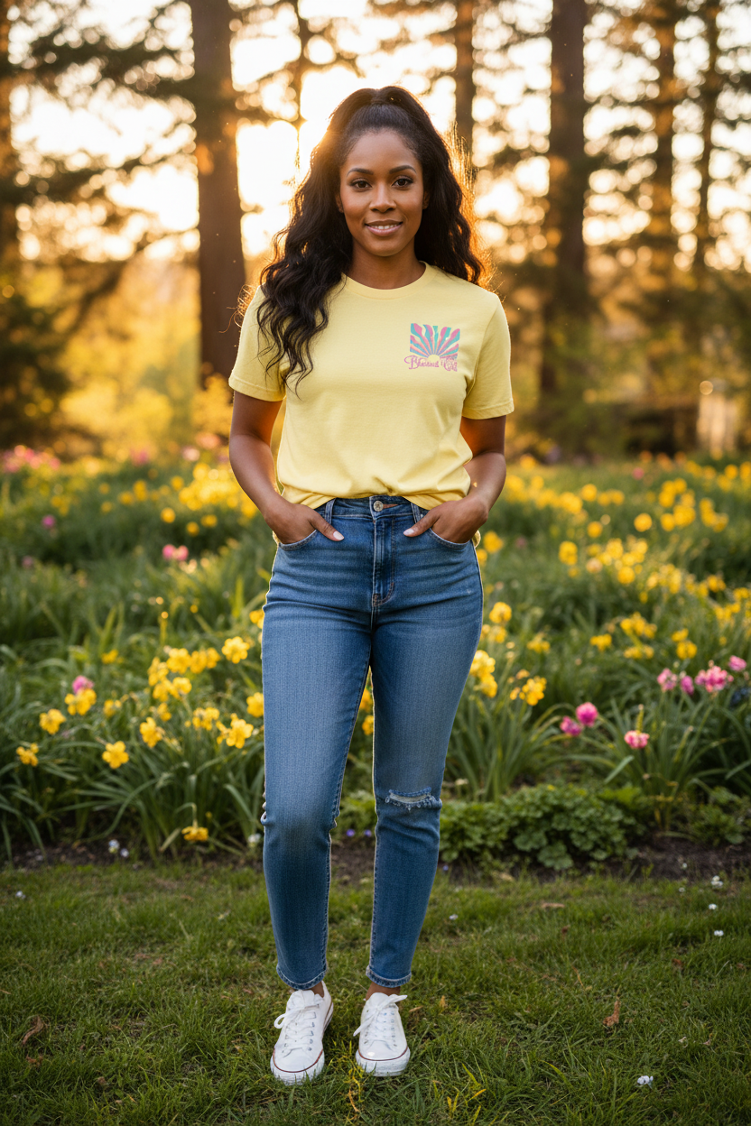 Blessed Girl Women's Be The Light T Shirt Faith Inspired Tee Large by Blessed Girl