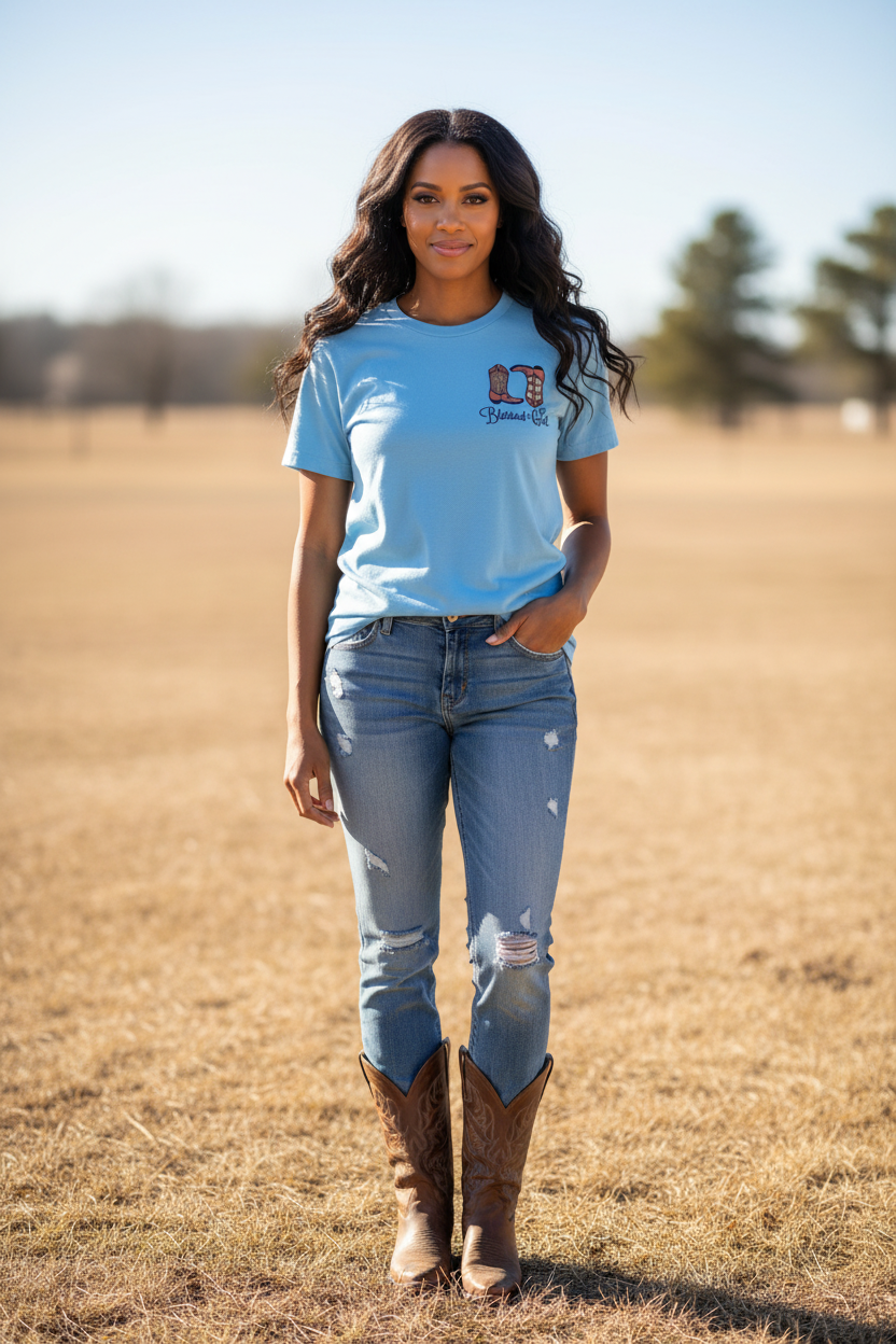 Blessed Girl Womens Coastal Cowgirl Faith T Shirt Psalm 23 Verse by Blessed Girl