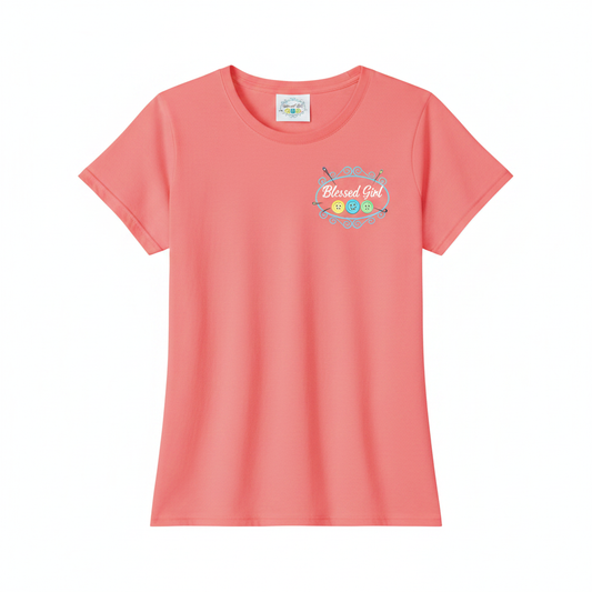 Blessed Girl Womens Faith Tee Hanging On By A Thread Hem Of His Garment by Blessed Girl