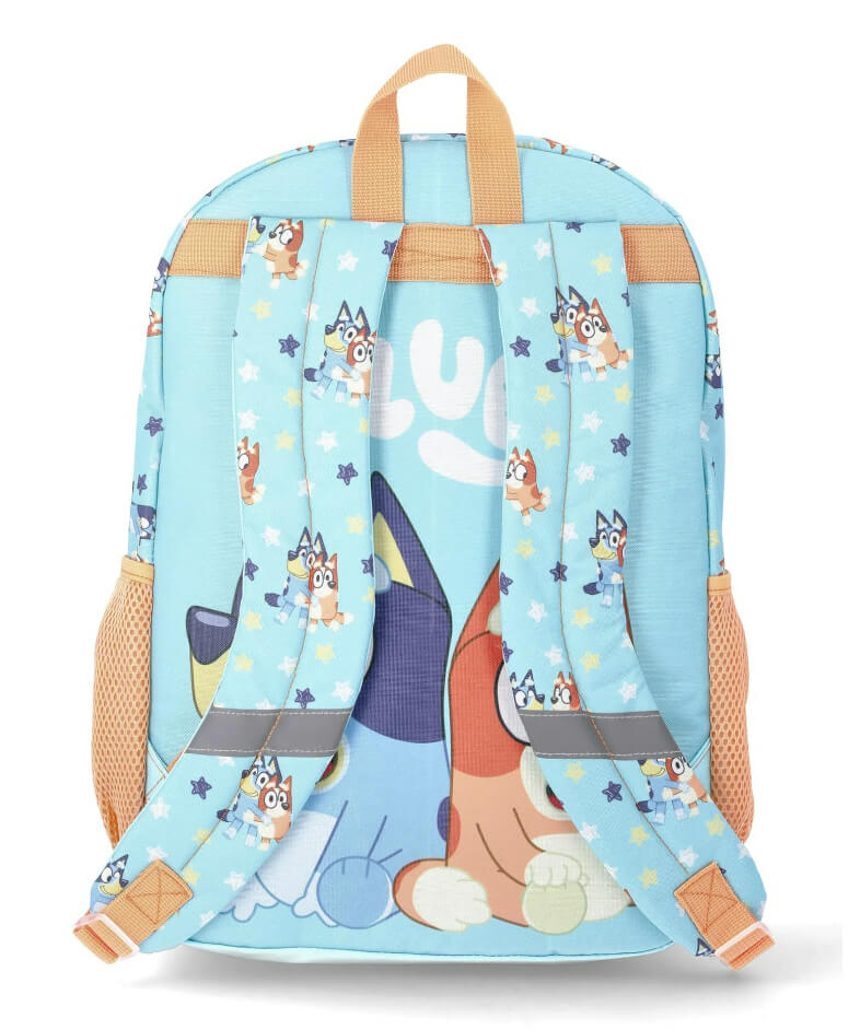 Bluey 17" Kids Light-Up Backpack – Motion-Activated Front Panel, Spacious Design, Bonus Keychain by Bluey