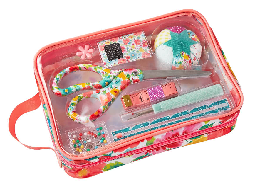 The Pioneer Woman Sewing Kit – Portable 12-Piece Set with Floral Carrying Case by Walmart