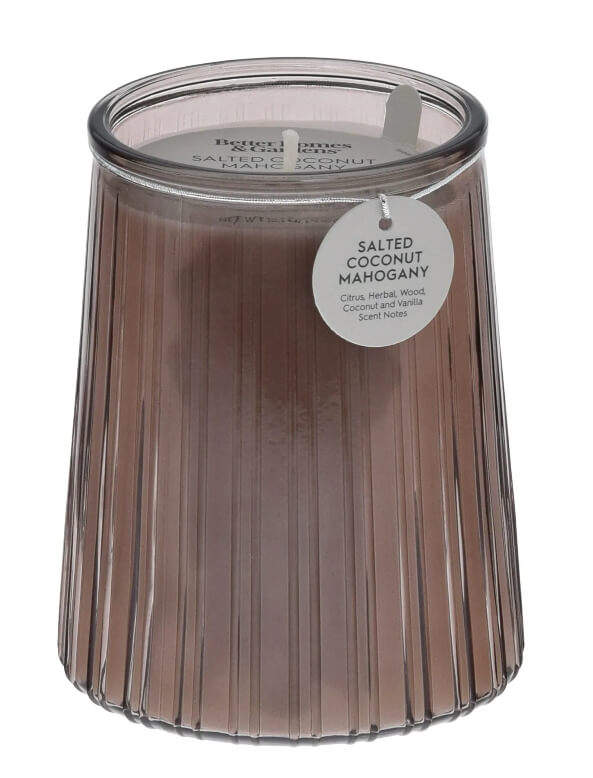Citrus & Coconut Ribbed Jar Candle – 16.1oz Single Wick with Fresh, Inviting Fragrance by Better Homes & Garden