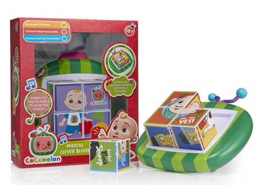 CoComelon Musical Clever Blocks – Electronic Learning Toy with 6 Nursery Rhymes for Toddlers 18+ Months by Cocomelon