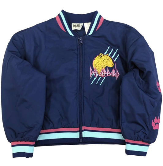 Def Leppard Girls’ Bomber Jacket – Varsity Style with Colorful Graphics & Zip Front by Def Leopard