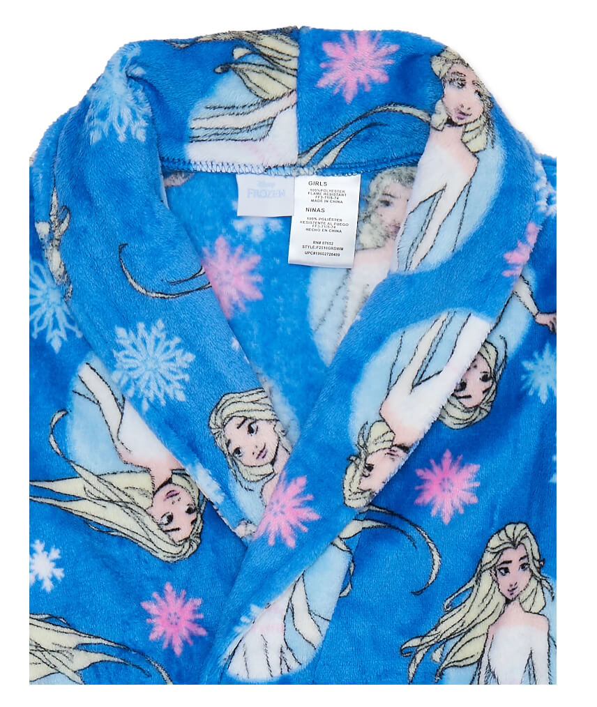 Disney Frozen Girls’ Plush Robe – Cozy Shawl Collar with Allover Frozen Print by Disney