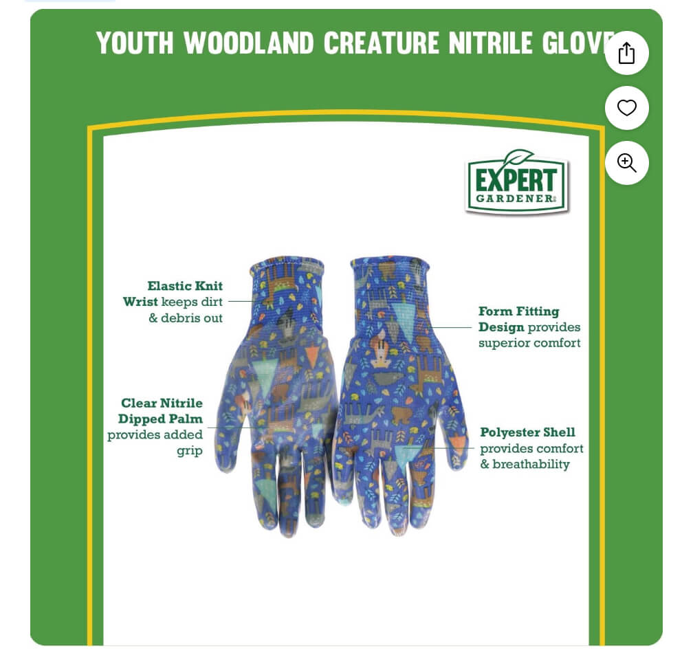 Expert Gardener Youth Nitrile Gloves, Blue by Walmart