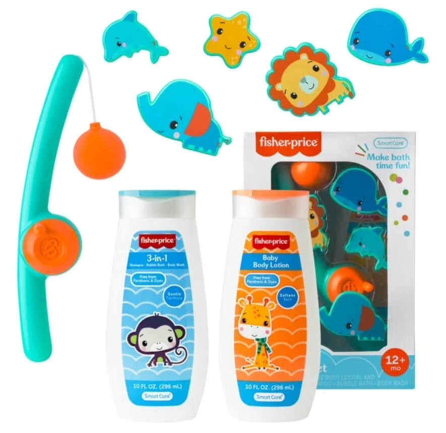 Fisher-Price 8-Piece Fishing Baby Bath Toy & Body Care Set – Gentle Skincare & Playtime Fun for Toddlers by Fisher Price