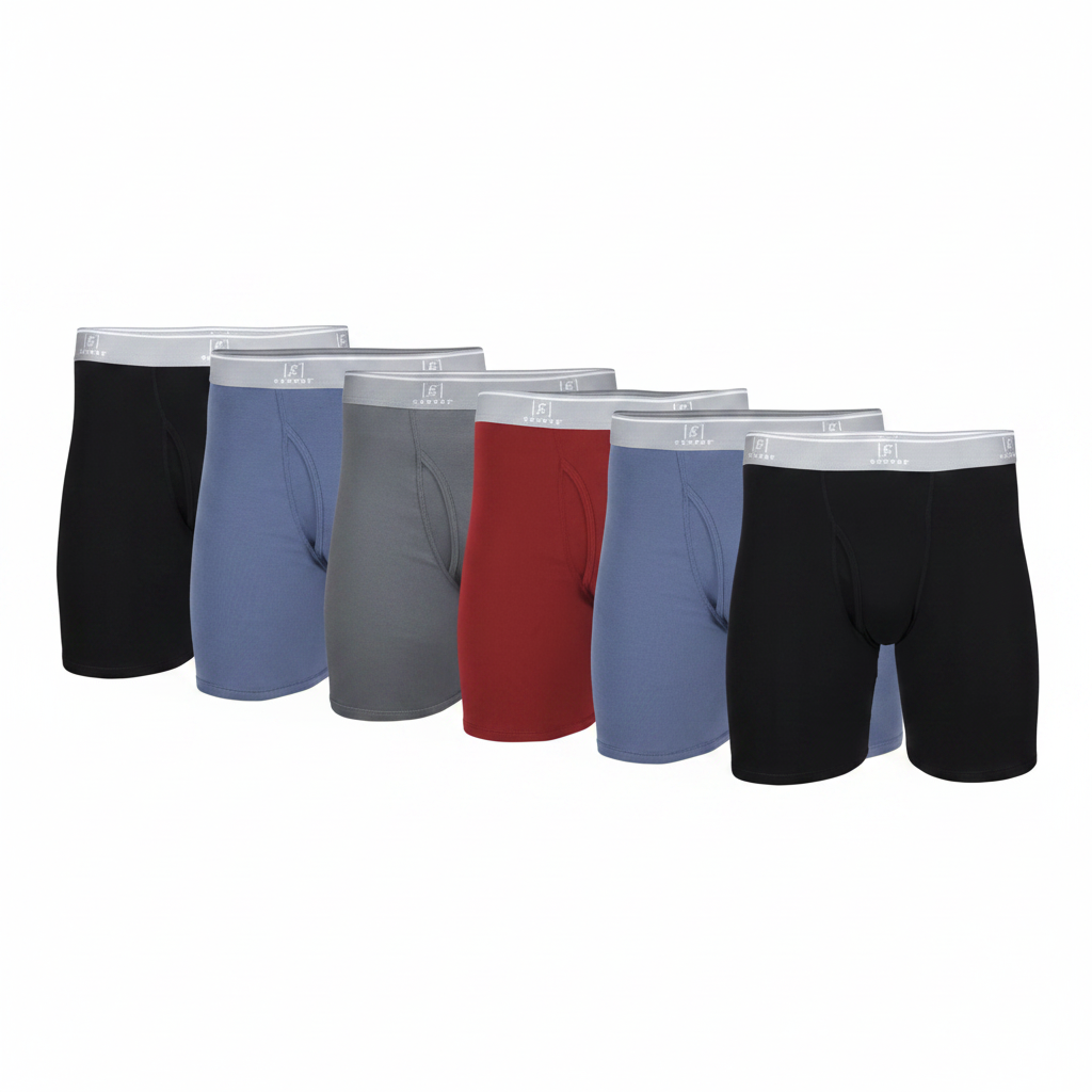 George Men's Regular Leg Boxer Briefs 6-Pack - hero shot white background