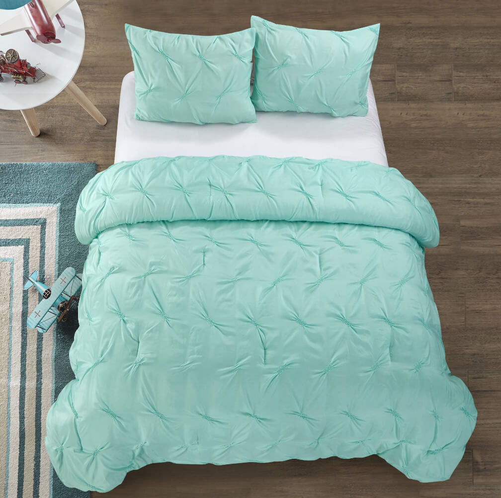 Heritage Club Solid Pintuck Comforter Set – Soft Polyester, Machine Washable, Stylish for Kids & Teens by Heritage Club