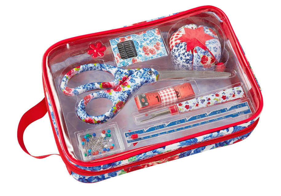 The Pioneer Woman Sewing Kit – Portable 12-Piece Set with Floral Carrying Case by Walmart