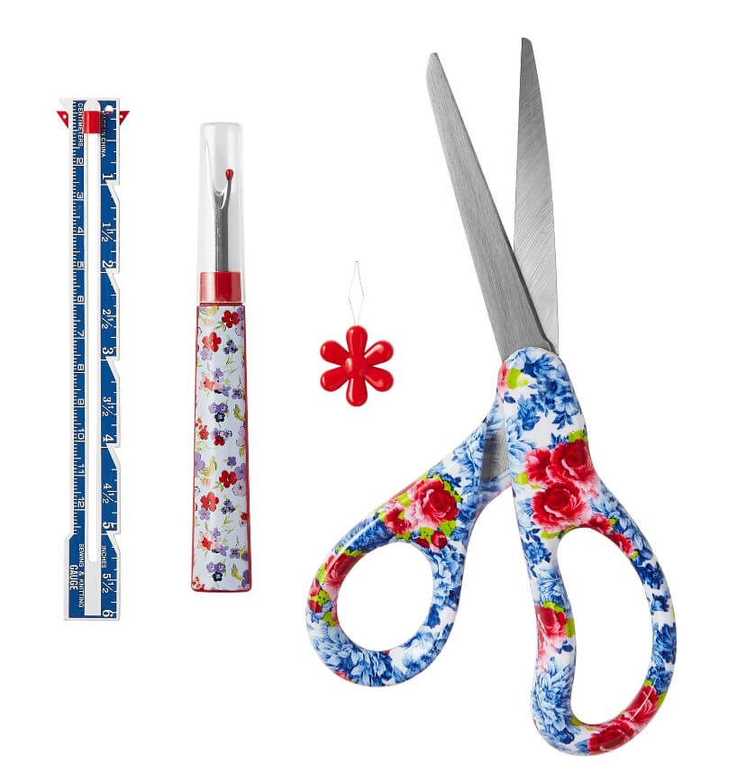 The Pioneer Woman Sewing Kit – Portable 12-Piece Set with Floral Carrying Case by Walmart