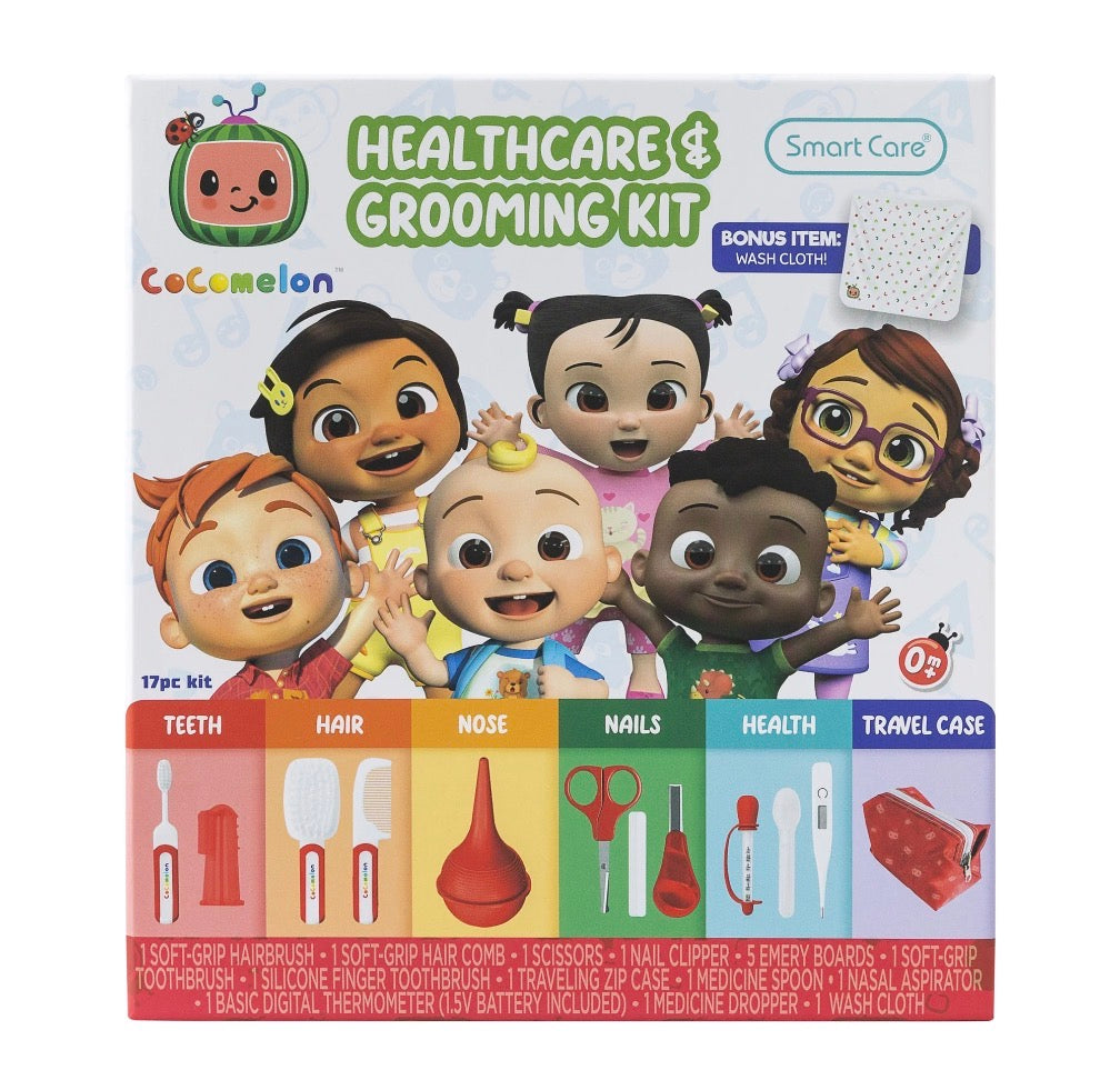 Smart Care Cocomelon Health & Grooming Kit for Toddlers, 17 Piece Kit