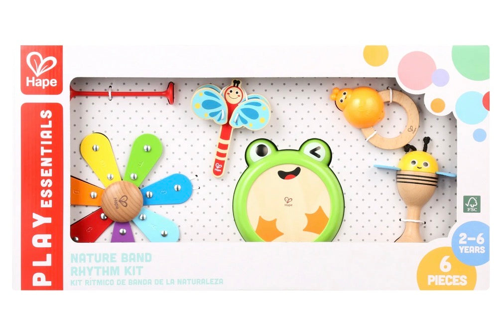 Hape Nature Band Rhythm Set, 5 Piece, for Toddlers Ages 10 Months