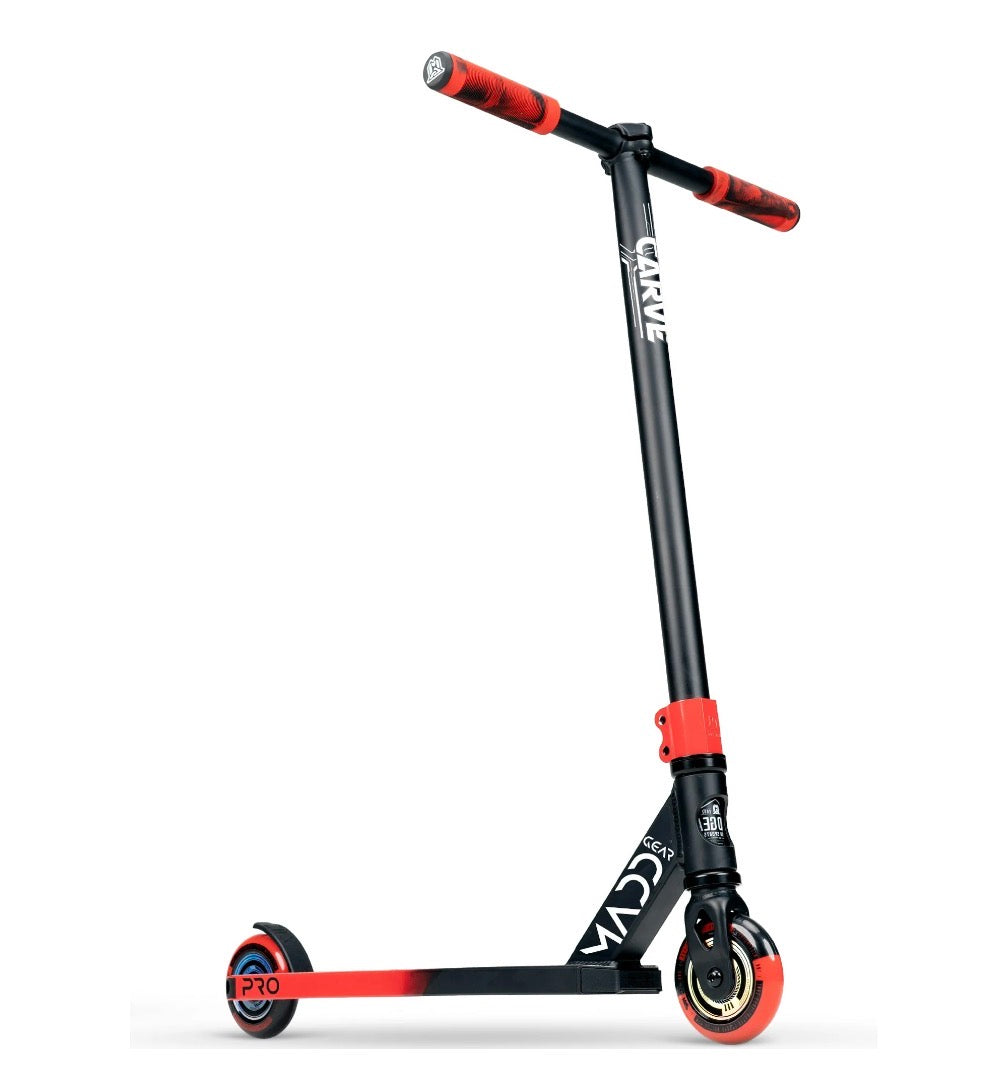 Madd Gear Red Carve Pro Freestyle Stunt Scooter - Strong Lightweight Aluminum Deck for Beginner 6 Years and Up