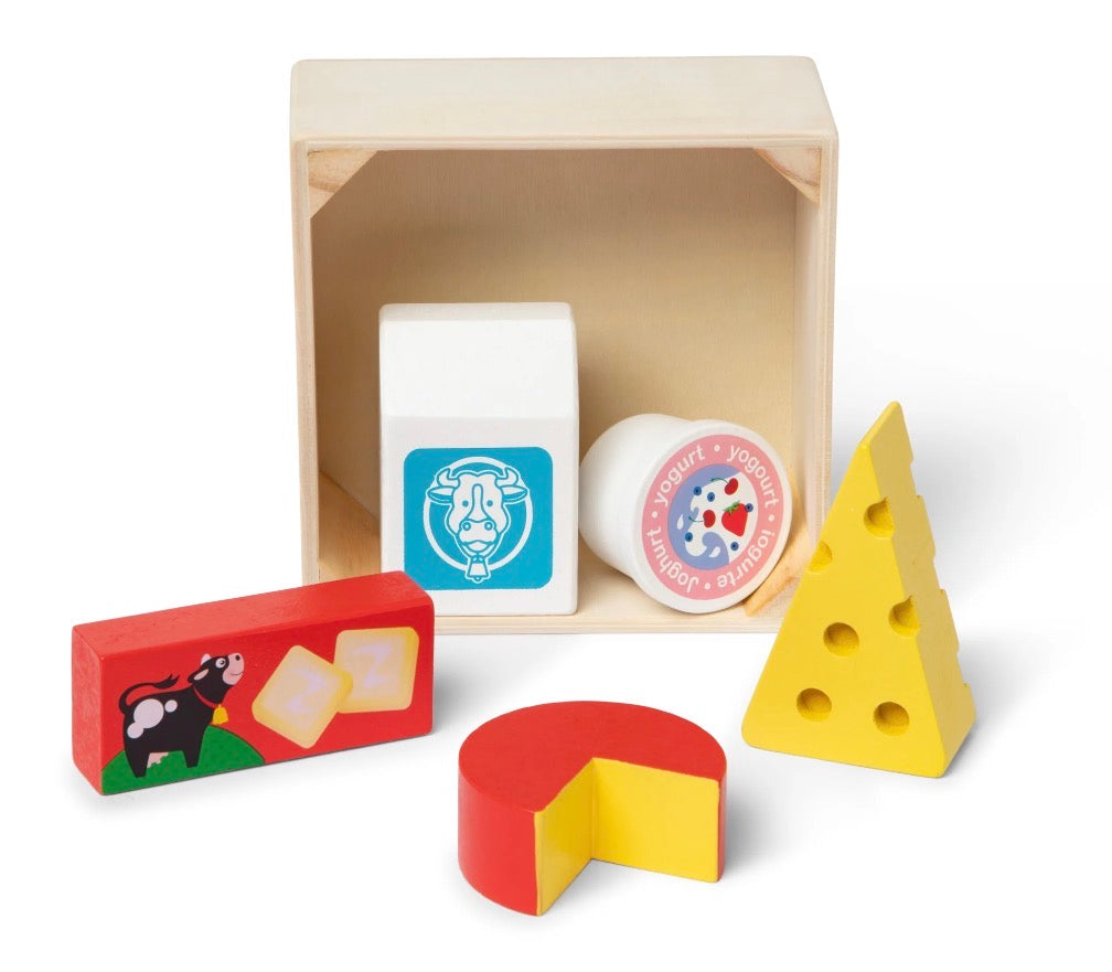 Melissa & Doug Food Groups Wooden Play Food Set with Crate – Produce, FSC Certified