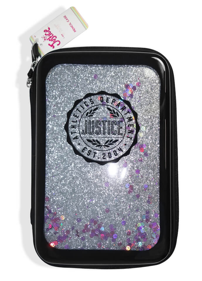 Justice Collegiate Metallics Pencil Case with Glitter and Confetti Accents by Walmart