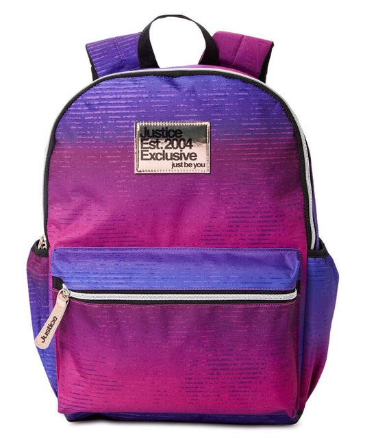 Justice Girls 17" Laptop Backpack Metallic Purple Ombre by Walmart