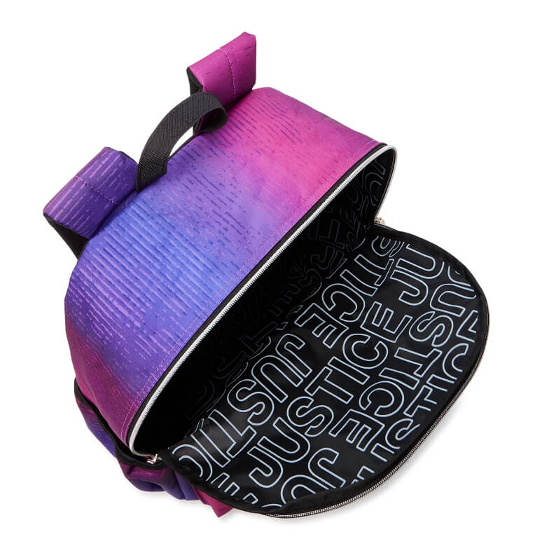 Justice Girls 17" Laptop Backpack Metallic Purple Ombre by Walmart