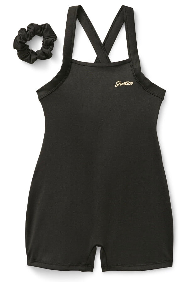 Justice Girls Dance and Gymnastics Biketard with Scrunchie, Sizes XS-XL by Walmart