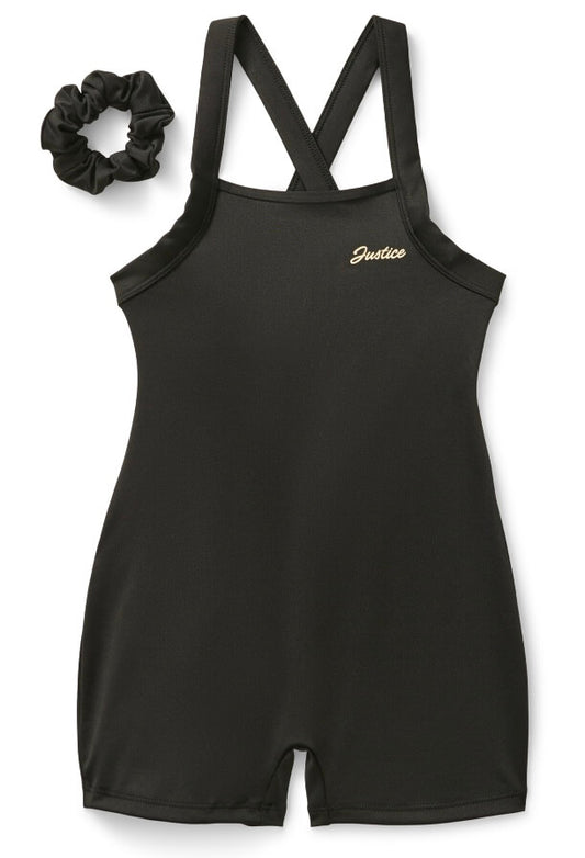Justice Girls Dance and Gymnastics Biketard with Scrunchie, Sizes XS-XL by Walmart