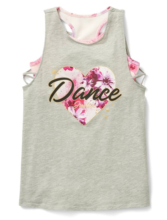 Justice Girls Fashion Dance Tank with Built in Sports Bra, Sizes S-XL by Walmart