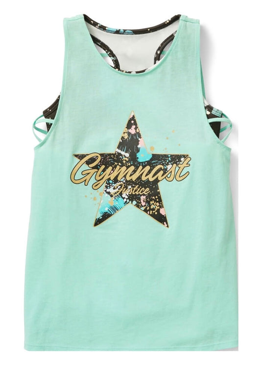 Justice Girls Fashion Gymnastics Tank with Built in Sports Bra, Sizes S-XL by Walmart