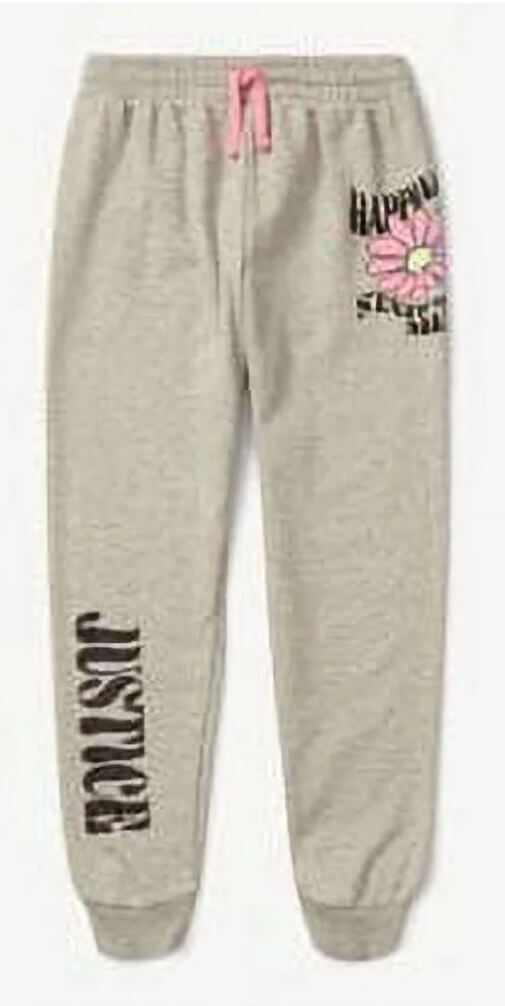 Justice Girls' Graphic Fleece Joggers – Soft, Stylish, and Statement-Making Loungewear by Justice