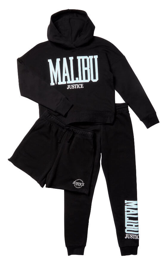 Justice Girls Hoodie, Knit Shorts and Jogger 3-Piece Outfit Set by Walmart