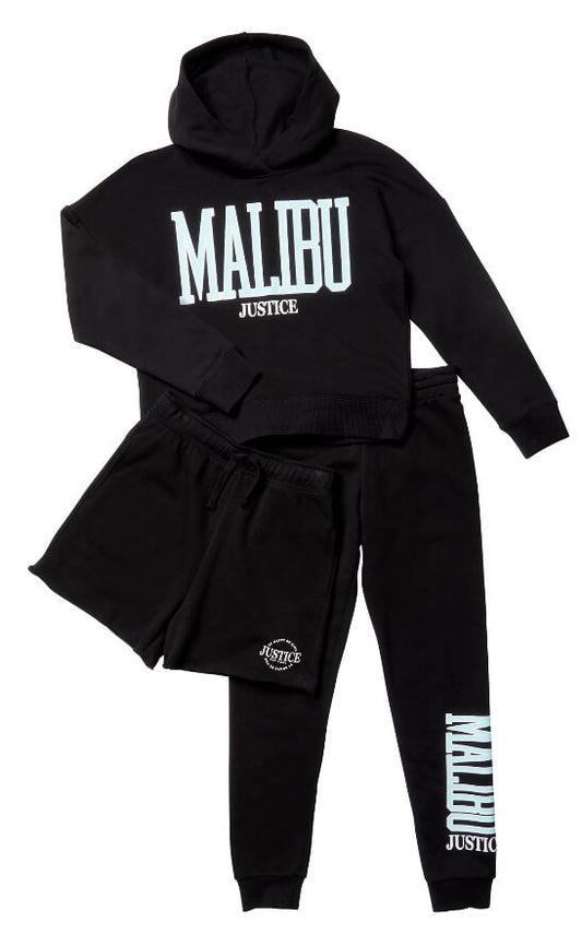 Justice Girls Hoodie, Knit Shorts and Jogger 3-Piece Outfit Set by Walmart