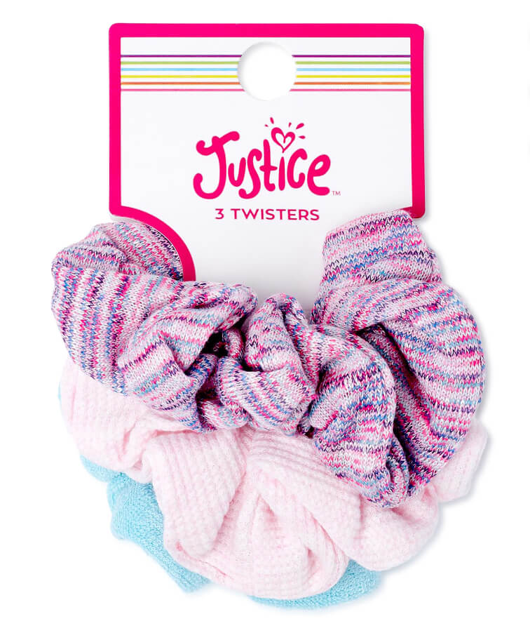 Justice Girls Multi Twister Hair Scrunchie Set, 3-Pack by Walmart