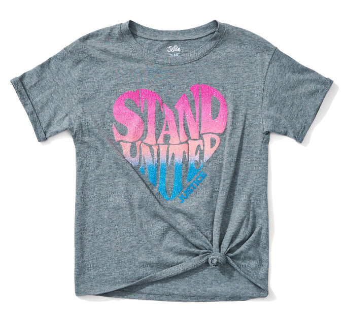 Justice Girls Short Sleeve T-Shirt, Stand United by Walmart