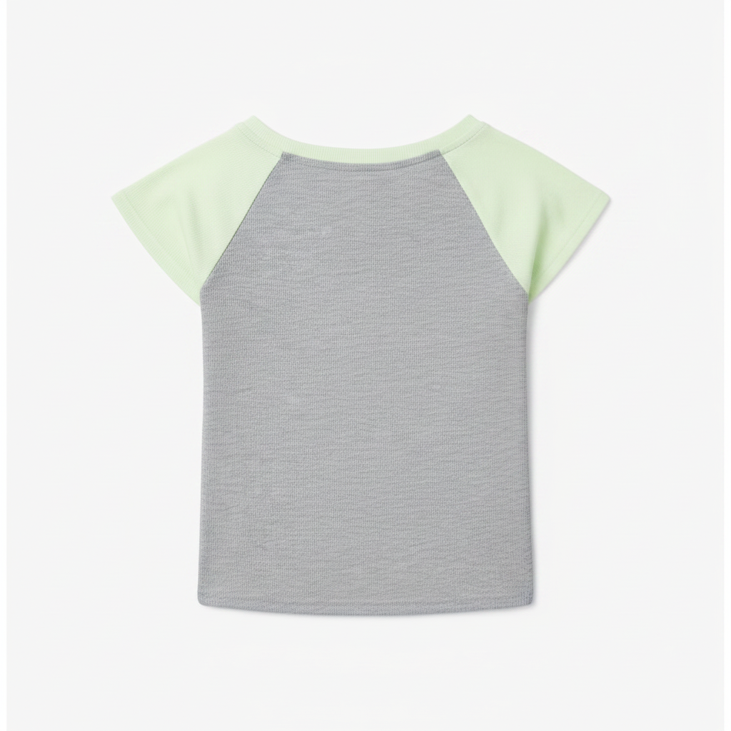 Justice Girls Colorblock Graphic Tee With Tropical Print And Colorblock Sleeves by Justice
