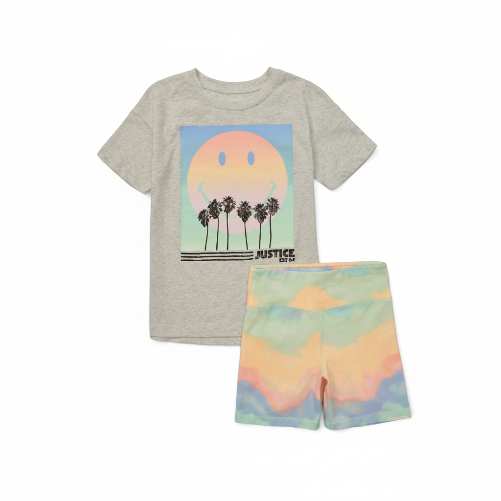 Justice Girls Oversized Tee and Bike Short Set by Justice