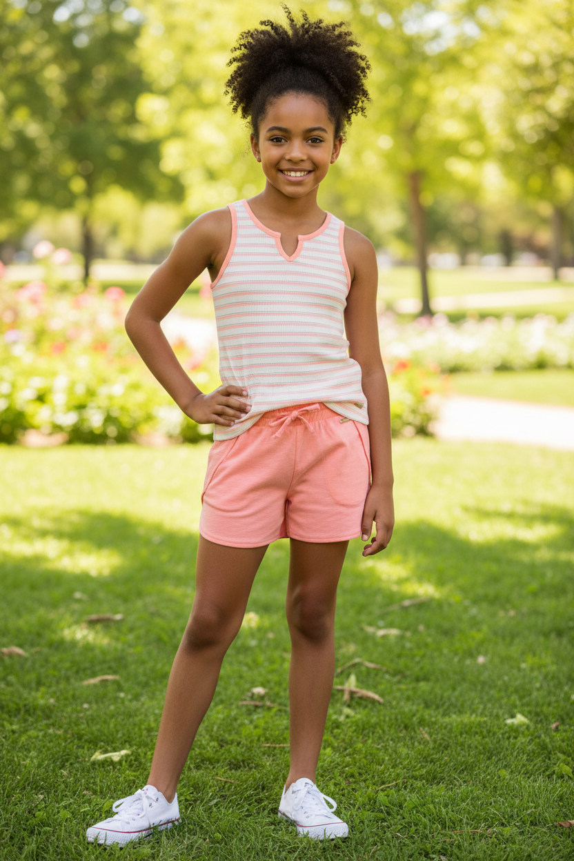 Justice Girls Striped Tee And Short Set by Justice