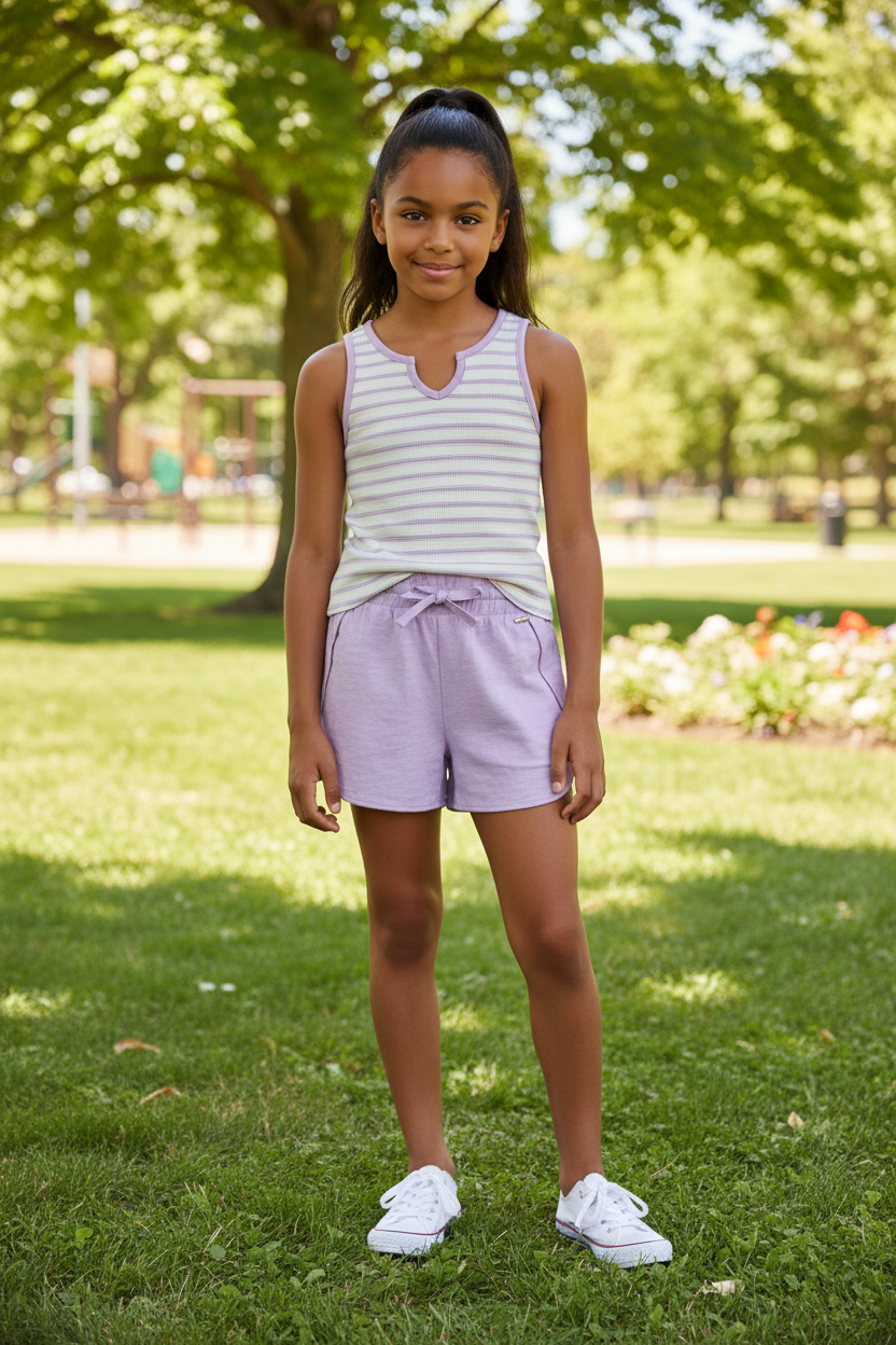 Justice Girls Striped Tee And Short Set by Justice